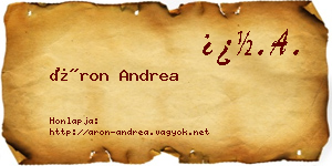 Áron Andrea névjegykártya