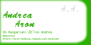 andrea aron business card